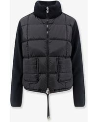 Moncler - Nylon Down Jacket With Virgin Wool Inserts - Lyst