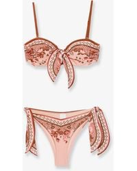 Zimmermann - Aster Shiny Nylon Bikini With Paisley Print - Lyst