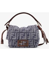 Fendi - Mamma Baguette Small Jacquard Ff Fabric Crossbody Bag - Lyst