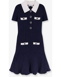 Self-Portrait - Ribbed Mini Dress-Donna - Lyst