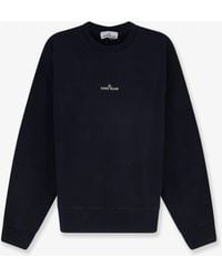 Stone Island - Organic Cotton Sweatshirt With Logo Print - Lyst