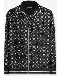 Dolce & Gabbana - Silk Shirt With All-Over Logo Print - Lyst