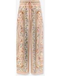 Zimmermann - Roselight Silk Trousers With Tapestry Floral Print - Lyst