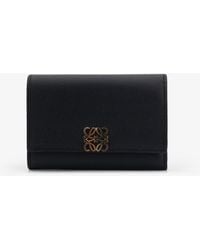 Loewe - Anagram Leather Wallet With Front Logo - Lyst