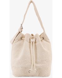 Tory Burch - T Monogram Terry Canvas Bucket Bag - Lyst
