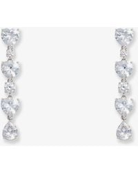 Self-Portrait - Crystal Heart Tiered Earrings - Lyst