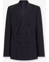 Dolce & Gabbana - Martini Light Double-Breasted Pinstriped Wool Blazer - Lyst