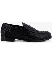 Doucal's - Adler Leather Loafers With Woven Pattern - Lyst