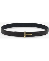 Tom Ford - Reversible Hammered Leather Belt - Lyst