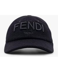 Fendi - Wool Blend Baseball Hat With Logo Embroidery - Lyst