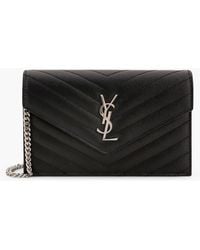 Saint Laurent - Cassandre Pochette Grain-De-Poudre Leather Crossbody Bag - Lyst