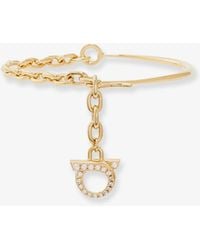 Ferragamo - Brass Bracelet With Gancini Detail - Lyst