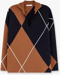 Max Mara - Mxmsala Argyle Pattern Virgin Wool Sweater - Lyst