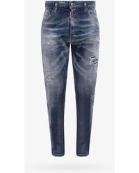 DSquared² - Leather Closure With Metal Buttons Jeans - Lyst