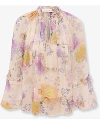 Zimmermann - Luna Viscose Shirt With Floral Print - Lyst