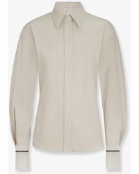 Brunello Cucinelli - Cotton Blend Shirt With Silk Cuffs - Lyst