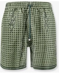Amiri - Silk Bermuda Shorts With Logo Print - Lyst