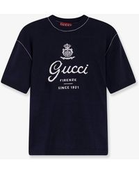 Gucci - Silk And Linen Sweater With Firenze Since 1921 Inlay - Lyst