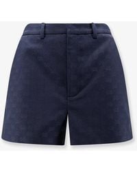 Gucci - Gg Cotton Blend Shorts - Lyst