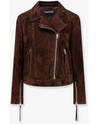 Tom Ford - Suede Biker Jacket - Lyst