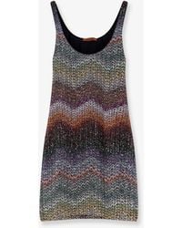 Missoni - Short Knitted Dress With All-Over Sequins - Lyst
