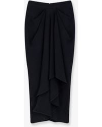 Givenchy - Draped Crepe Cady Midi Skirt - Lyst