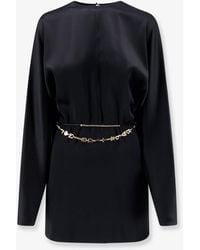 Saint Laurent - Mini Lenght Dress With Metal Detail - Lyst