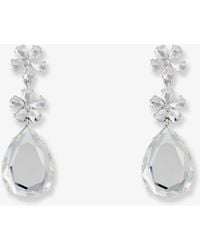Self-Portrait - Crystal Flower Tiered Earrings - Lyst
