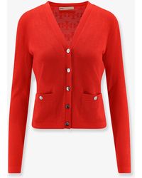 Tory Burch - T Monogram Jacquard Viscose Blend Cardigan - Lyst