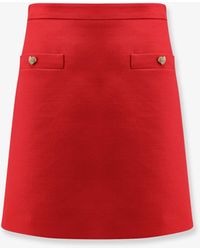 Valentino - Crepe Couture Skirt With Heart Jewel Buttons - Lyst