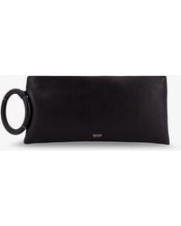 Tom Ford - Aura Leather Clutch Bag With Lettering Logo On The Front - Lyst