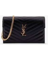 Saint Laurent - Envelope Leather Wallet Crossbody Bag With Chain Shoulder Strap - Lyst