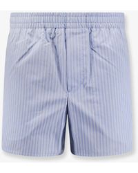 Ami Paris - Cotton Bermuda Shorts With Striped Pattern - Lyst