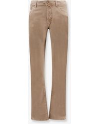 Jacob Cohen - Regular Slim Fit Cotton Trouser With Back Pony-Skin Patch - Lyst