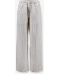 Rohe - Silk Trousers With Striped Pattern - Lyst