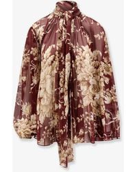 Dolce & Gabbana - Chiffon Shirt With Rose Print - Lyst