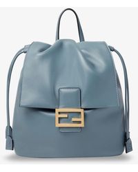 Fendi - Leather Backpack With Metal Ff Logo Detail - Lyst