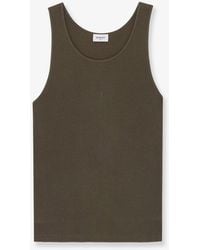 Saint Laurent - Ribbed Cotton Top - Lyst