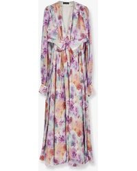 ACTUALEE - Long Dress With Floral Print - Lyst