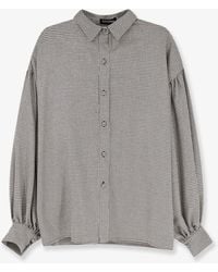 ACTUALEE - Pied-De-Poule Shirt With Lurex Effect - Lyst