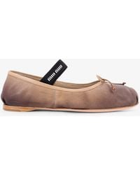 Miu Miu - Leather Ballerinas - Lyst