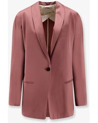 Alysi - Single-Breasted Satin Blazer - Lyst