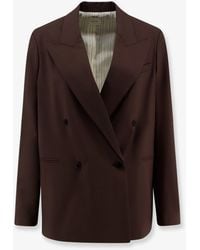 Alysi - Double-Breasted Stretch Virgin Wool Blazer - Lyst