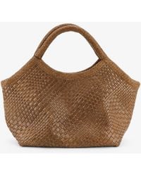 IBELIV - Pure Medium Vegetable Tanned Leather Handbag With Woven Pattern - Lyst