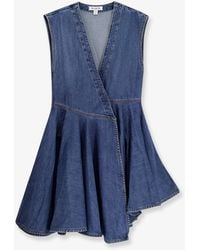 Alaïa - Wrap Denim Dress - Lyst
