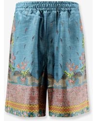 Pierre Louis Mascia - Silk Bermuda Shorts With Floral Print - Lyst