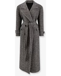 Tagliatore - Julia Wool Blend Coat With Herringbone Pattern - Lyst