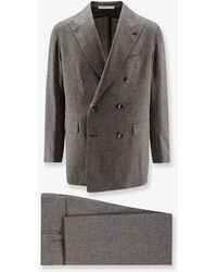 Tagliatore - Double-Breasted Stretch Melange Virgin Wool Suit - Lyst