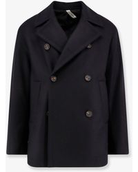 Hevò - Trani Double-Breasted Wool Blend Coat - Lyst