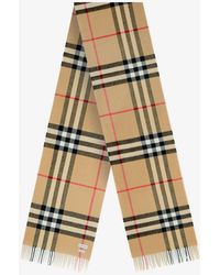 Burberry - Giant Check Cashmere Scarf - Lyst